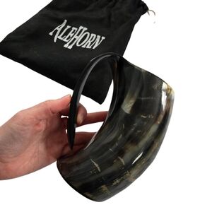 ALE HORN Beer Drinking Tankard Horn Mug with Bag